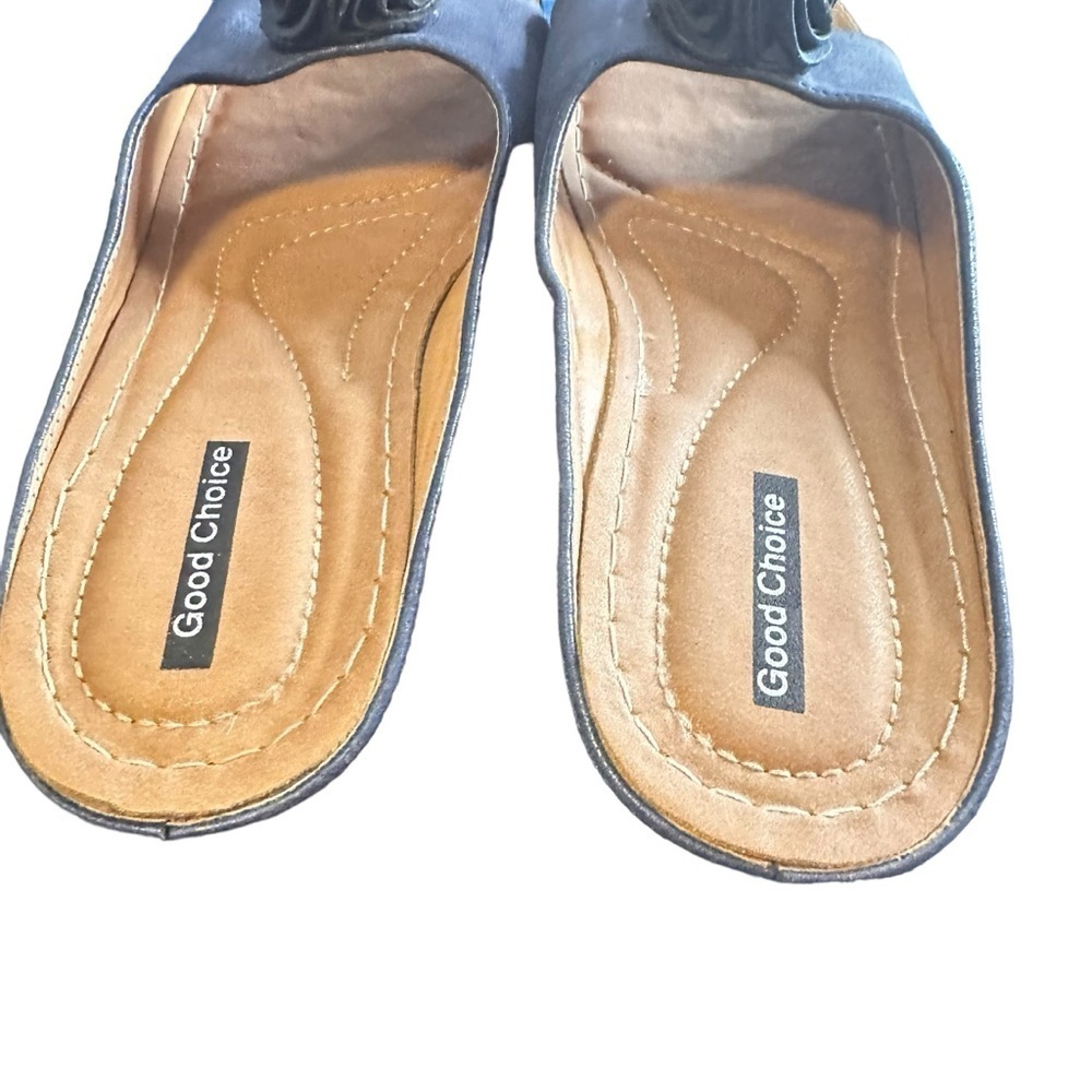 Good Choice Sydney Wedge Women’s Navy Blue Sandals sz US 10 - Picture 5 of 13